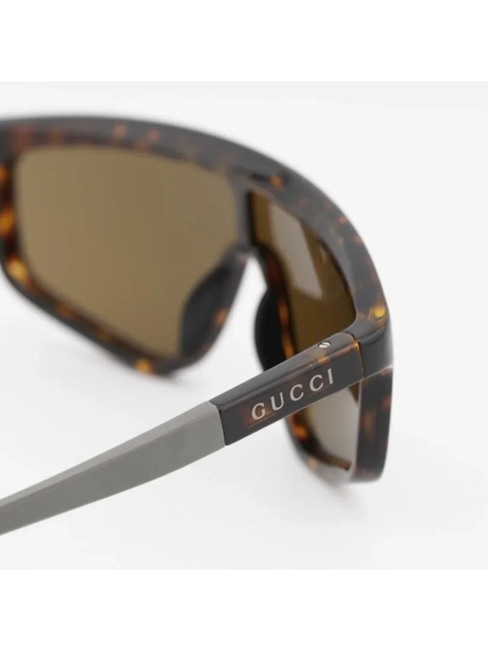 Gucci GG1736S 002 Sunglasses Havana Shield Frame, Brown Lenses